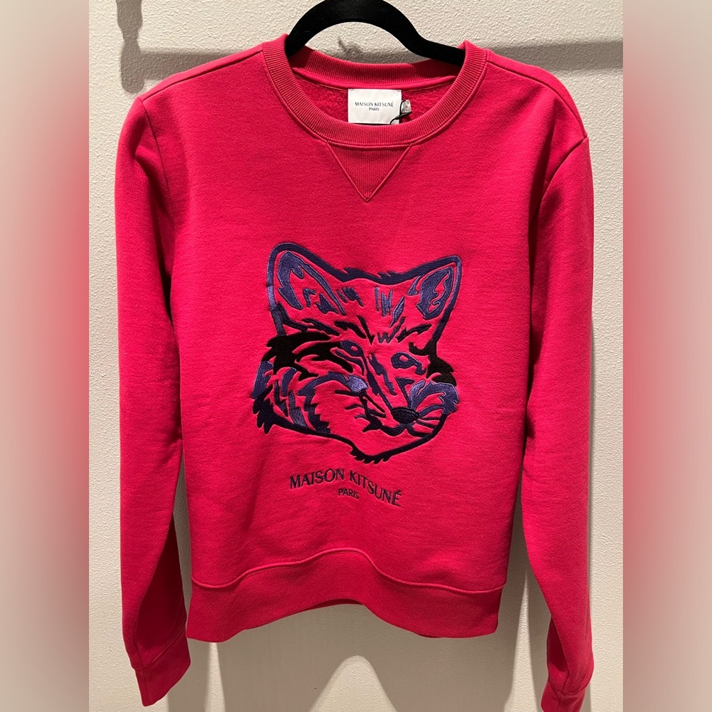 NWT Maison Kitsune Fox Embroidery Sweatshirt